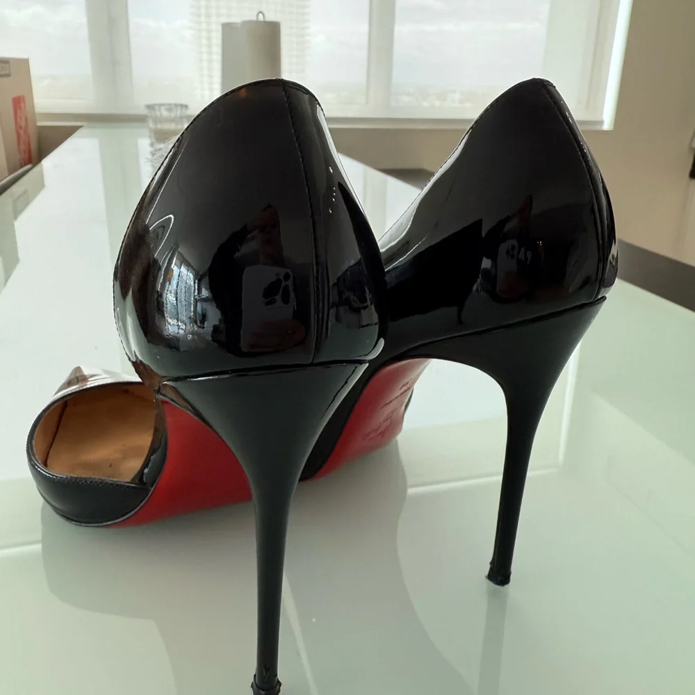 Christian Louboutin Black Patent Leather Pumps - Picture 3 of 6
